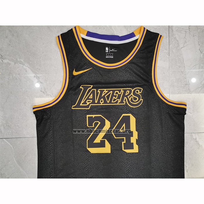 Camiseta Los Angeles Lakers Kobe Bryant NO 24 Ciudad 2017-18 Negro